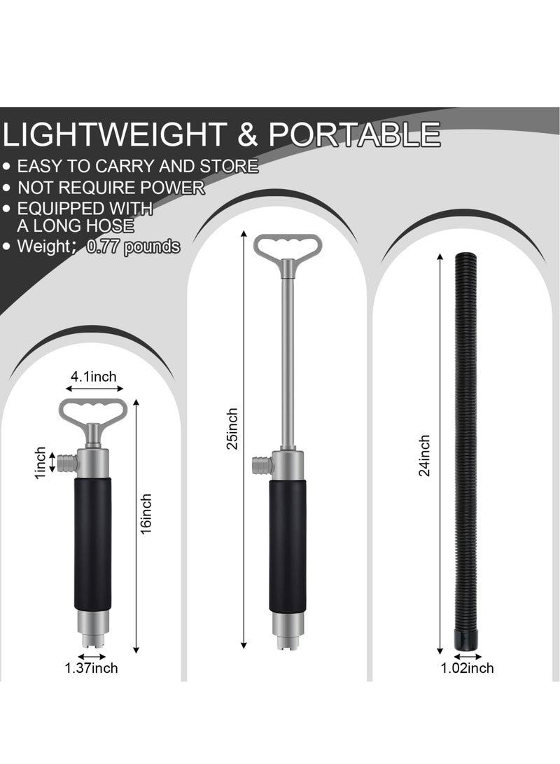 Excefore 2 Pack Kayak Hand Pump, 16.1 Inch Manual Portable Kayak Hand Water Pumps with Hose,Suitable for Kayak Rescue Outdoor Survival (Black Gray)  - Image 2