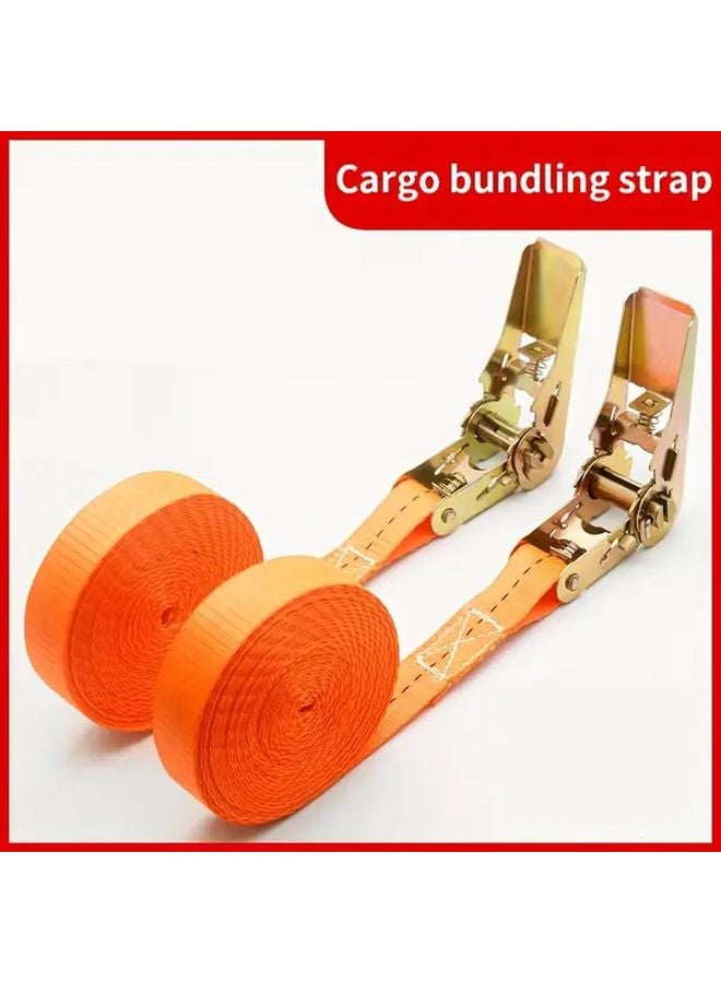 Heavy Duty 6M Ratchet Cargo Straps With Metal Buckle Foldable Wear Resistant Non Slip For Cars Trucks - Image 2