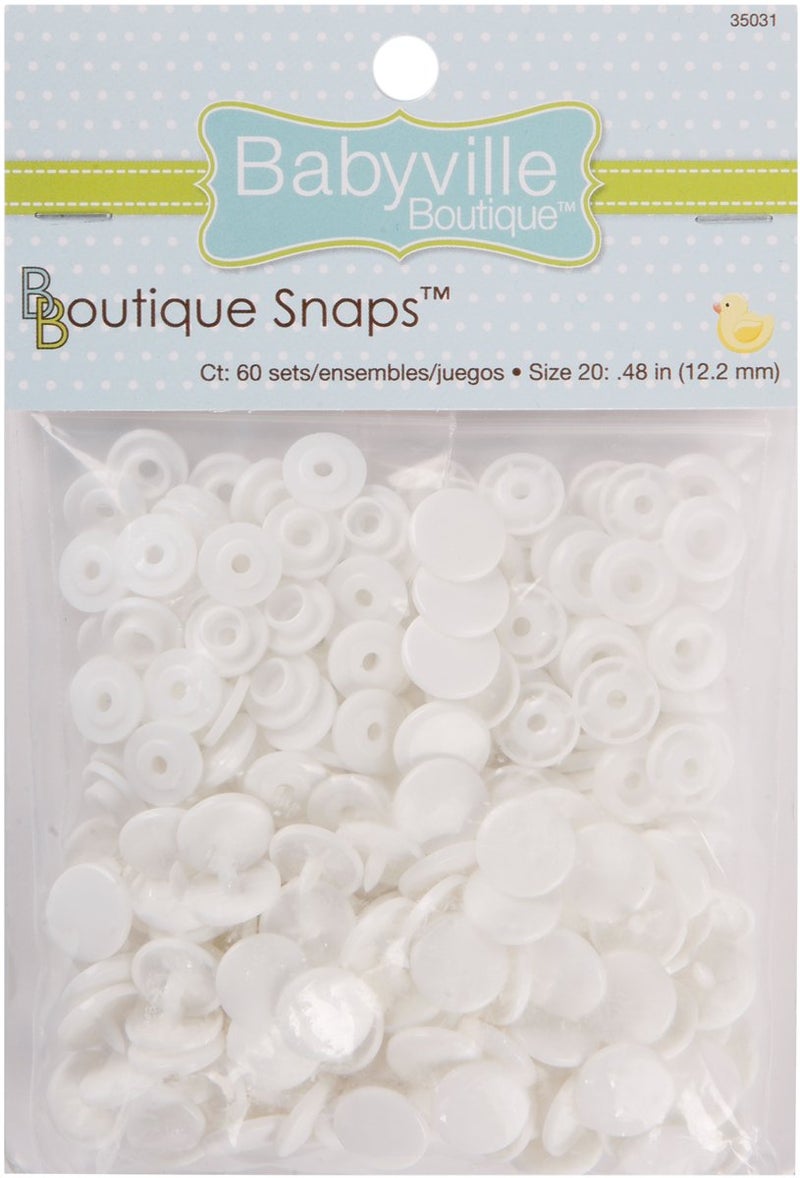 Dritz Babyville Boutique 35031 Snaps, Size 20, White (60-Sets) - Image 5
