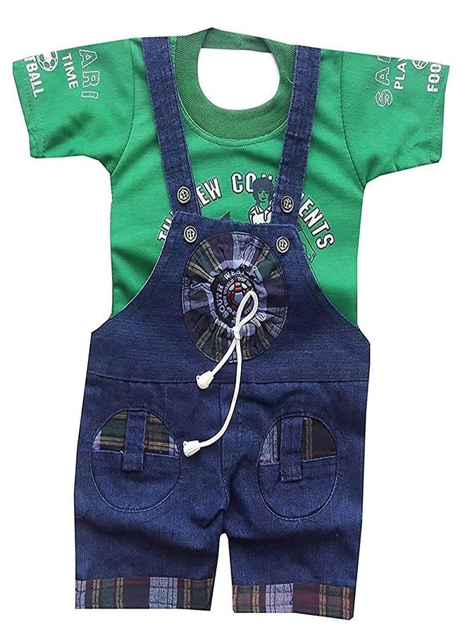 Malvina سالوبيت من الدنيم مع تي شيرت للأطفال من مالفينا (حتى عمر 0-12 شهرًا) أزرق - Image 1