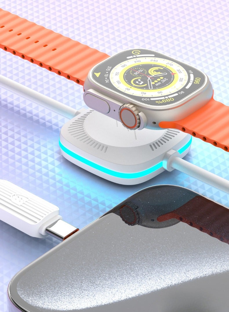 Earldom 2-in-1 USB-C to Lightning Cable – 20W PD Fast Charging for iPhone & Apple Watch – Wireless Magnetic Charger | 100cm  - Image 1
