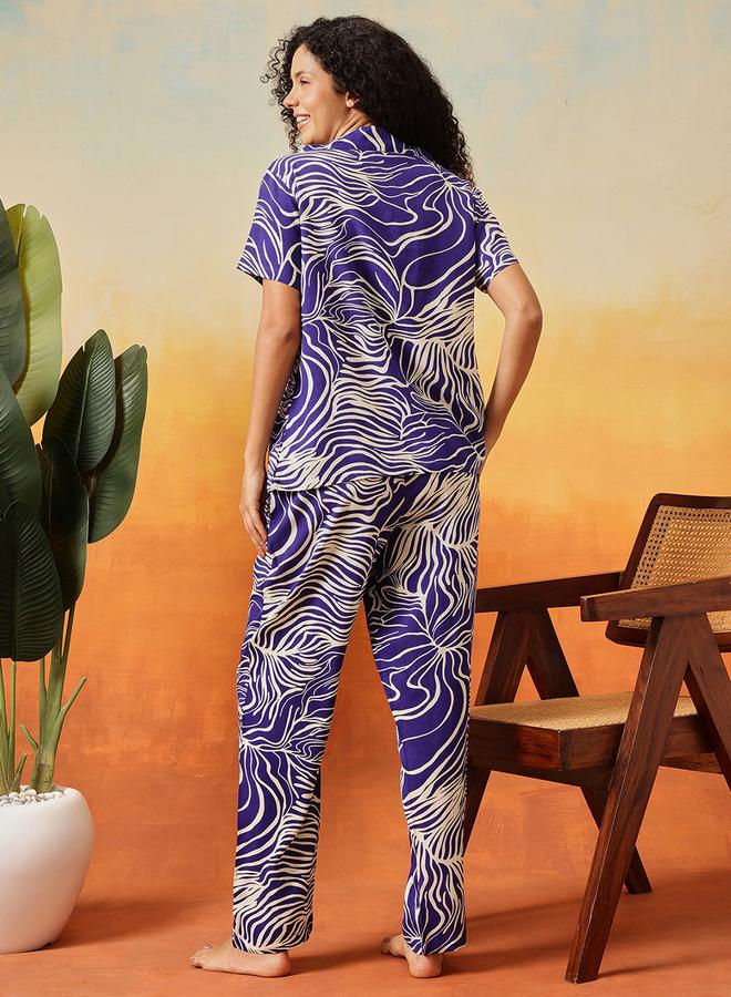 كلوفيا طقم بيجاما من بنطال وبلوزة مطبعة بالكامل - Image 5