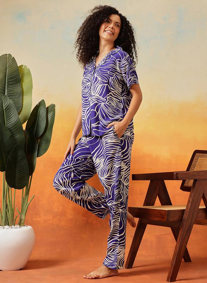 كلوفيا طقم بيجاما من بنطال وبلوزة مطبعة بالكامل - Image 4