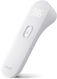iHealth Wireless No-Touch Forehead Thermometer, Digital Thermometer for Adults & Babies Bluetooth Thermometer with 3 Ultra Sensors, Large LED Display and Gentle Vibration Alert