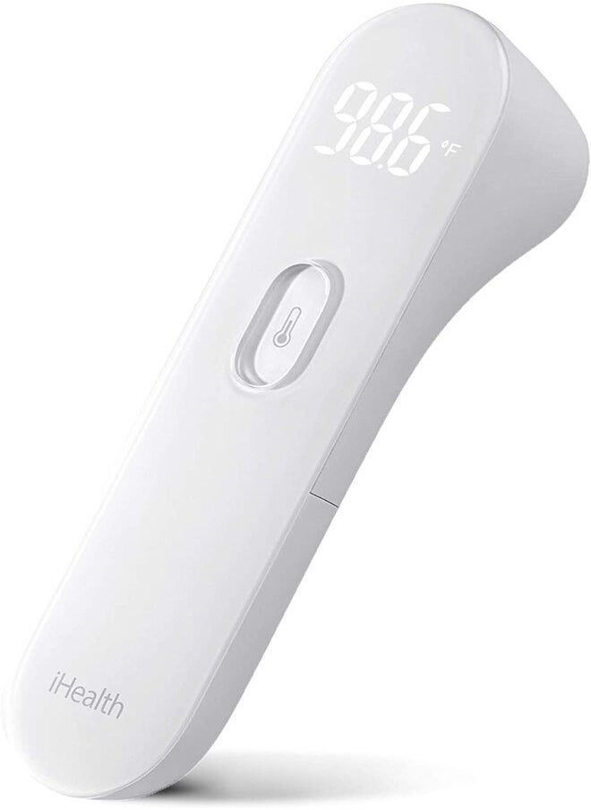 iHealth - iHealth Wireless No-Touch Forehead Thermometer, Digital Thermometer for Adults & Babies Bluetooth Thermometer with 3 Ultra Sensors, Large LED Display and Gentle Vibration Alert - Image 1