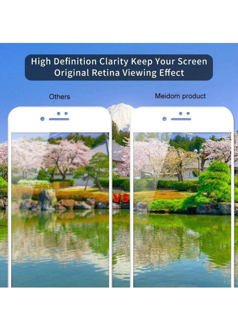 Meidom iPhone 8 /iPhone 7 /iphone 6 Screen Protector, 5D Full Coverage Tempered Glass Screen Protector - whait