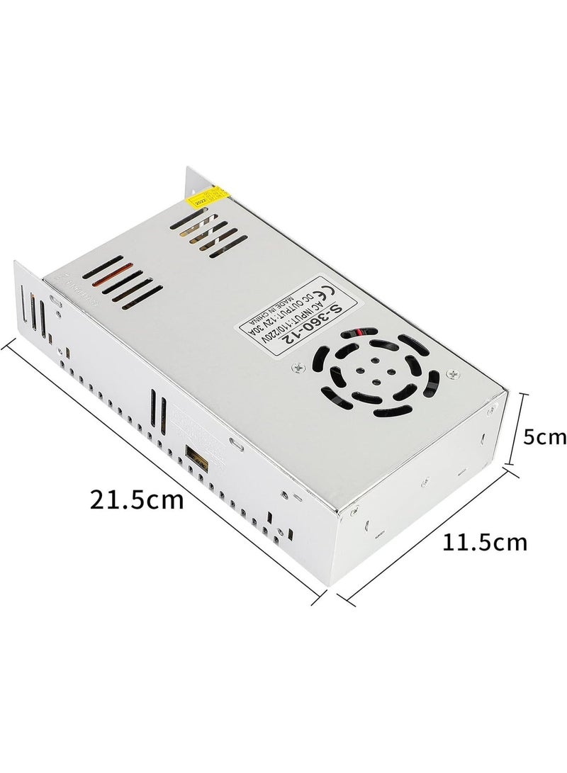 110V/220V AC to DC 12 Volt Universal Regulated Switching Transformer, 30A 360W Centralized Power Supply Transformer Adapter Driver for 3D Printer, CCTV, Radio, LED Strip Lights,Computer Project - Image 2