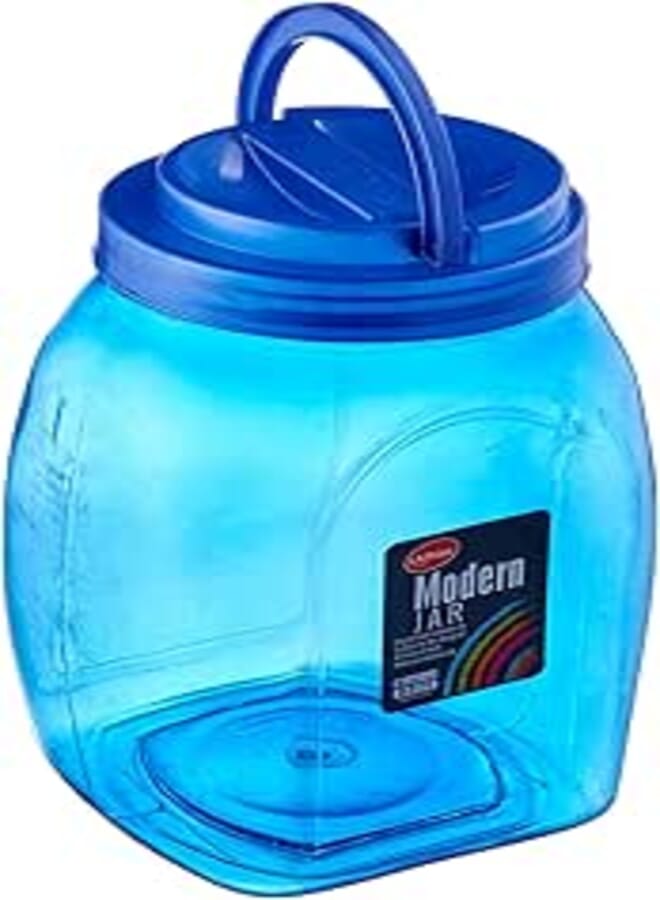 Agfa Round Plastic Storage Jar with Cover, 1.5 L - Blue