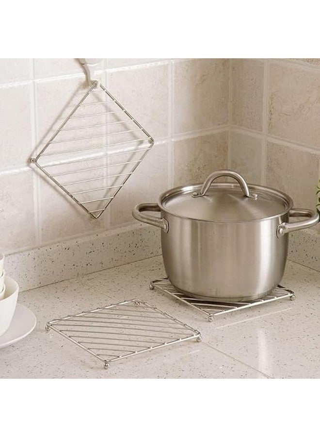 THE SR BRAND SR Pack of 02 Dinning Table Stailess Steel Stand/Wire Ring Stand/Trivet Round Ring/Hot Pot Ring Trivet (Model 1) - Image 2