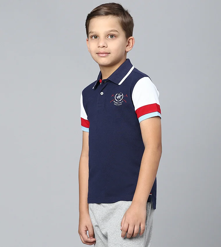 BEVERLY HILLS POLO CLUB Logo Embroidered Short Sleeves Polo T-Shirt