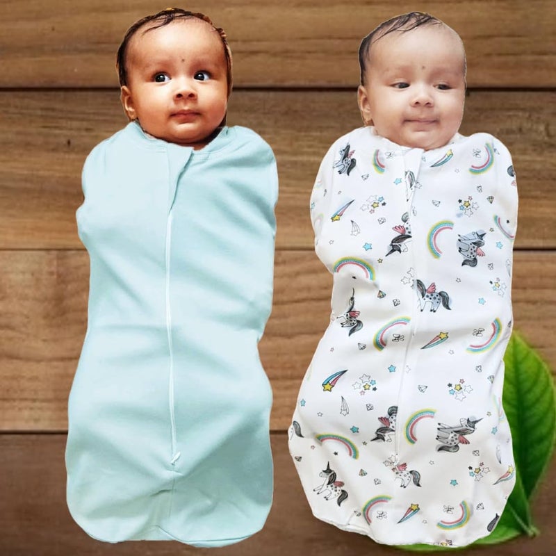 MammaChamp Zipper Swaddle Sleeping Sack Blankets Pod Wrap Bag New Born Baby for 03 Months Pack of 2 - Image 2