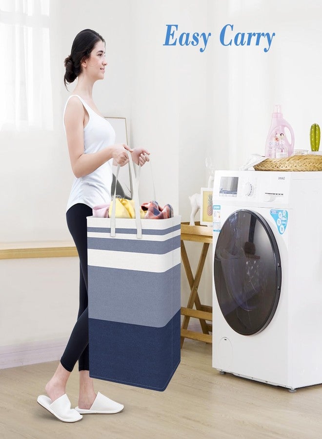 BlissTotes 3-Pack Laundry Basket, Freestanding＆Waterproof Laundry Hamper, Collapsible Tall Clothes Hamper with Easy Carry Handles for Clothes, Towels in the Family and Dorm,Gradient Blue,125L - Image 5