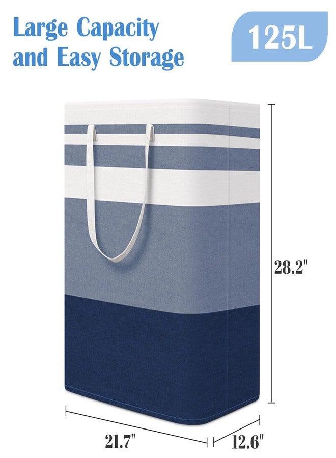 BlissTotes 3-Pack Laundry Basket, Freestanding＆Waterproof Laundry Hamper, Collapsible Tall Clothes Hamper with Easy Carry Handles for Clothes, Towels in the Family and Dorm,Gradient Blue,125L - Image 2
