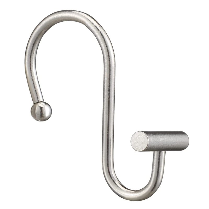 Gracelife Shower Curtain HooksSet of 12 Rust Resistant Metal Shower Curtain Rings for BathroomTBar Decorative Hooks Hangers for Shower Rod Nickel