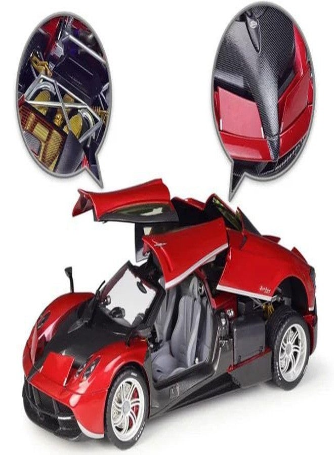 endevi1:24 Scale Exclusive Alloy Metal Pull Back Die-cast Car Model with Sound Light Mini Auto Toy for Kids Metal Model Toy Car with Sound and Light (1.24 Pagani HUARIYA-RED) - Image 4