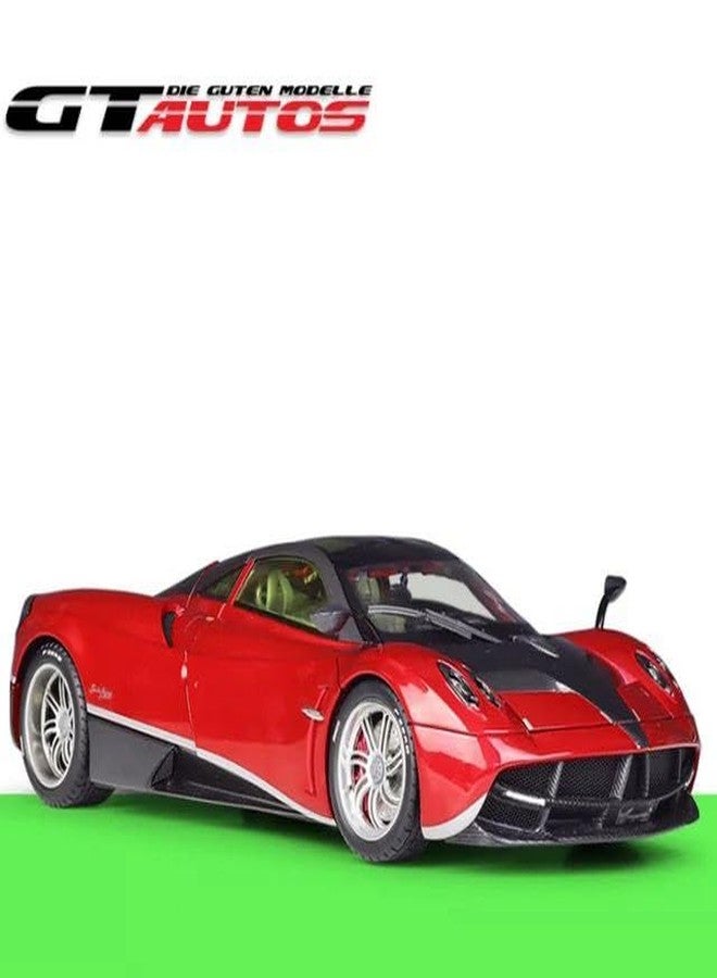 endevi1:24 Scale Exclusive Alloy Metal Pull Back Die-cast Car Model with Sound Light Mini Auto Toy for Kids Metal Model Toy Car with Sound and Light (1.24 Pagani HUARIYA-RED) - Image 2