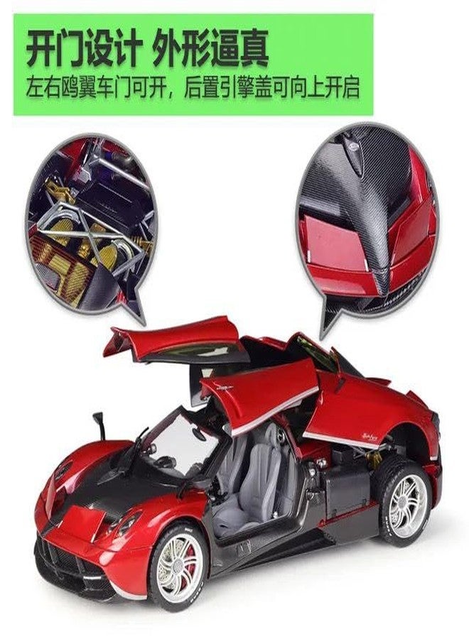 endevi1:24 Scale Exclusive Alloy Metal Pull Back Die-cast Car Model with Sound Light Mini Auto Toy for Kids Metal Model Toy Car with Sound and Light (1.24 Pagani HUARIYA-RED) - Image 3