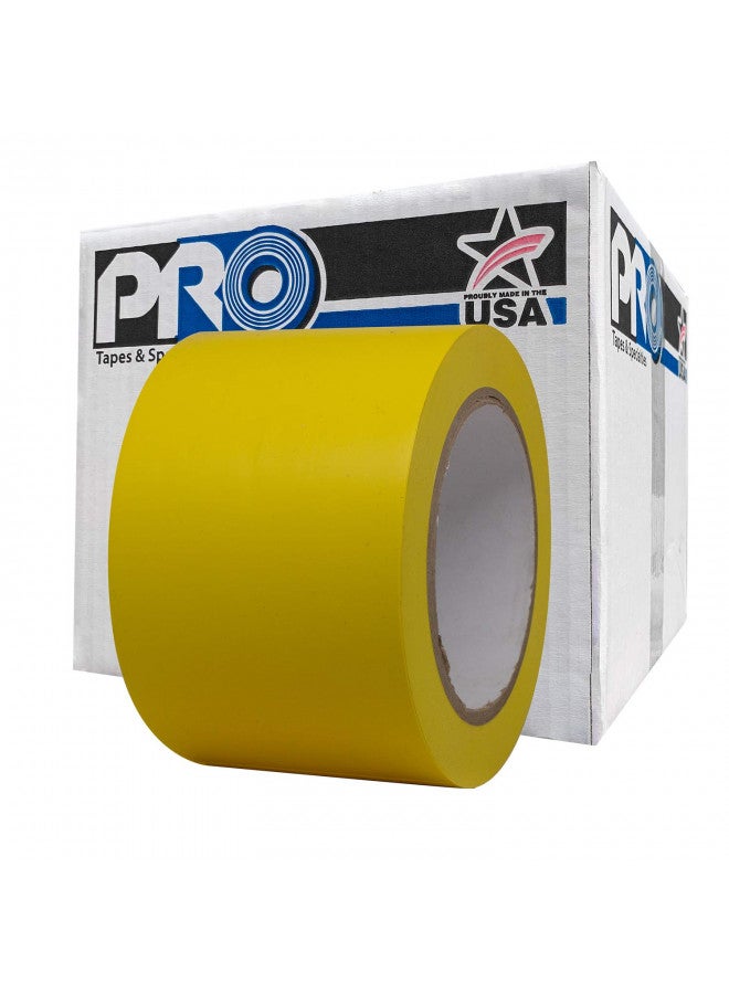 Pro Tapes ProTapes Pro 50 Premium Vinyl Safety Marking and Dance Floor Splicing Tape, 6 mils Thick, 36 yds Length x 3" Width, Yellow (Pack of 16) 