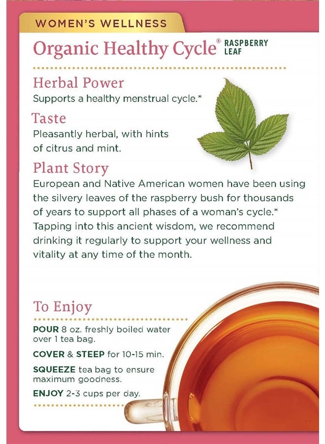 Organic Healthy Cycle Raspberry leaf caffeine Free Herbal Tea 16 Ea 0.85 oz
