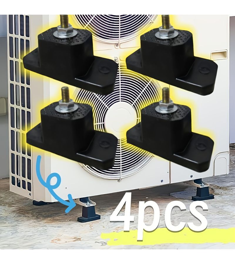 4 Pack Anti Vibration Air Conditioner Bracket Rubber Pads Shock Absorber Mount For Indoor Outdoor Units Mini Split HVAC And Central Condensers - Image 1