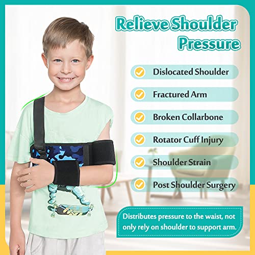 Mybow Kids Shoulder Immobilizer Sling | Child Arm Sling with Waist Strap for Broken Collarbone Clavicle & Shoulder Injury Arm Holder, Rotator Cuff Surgery Sling for Toddler Support Brace - Image 3