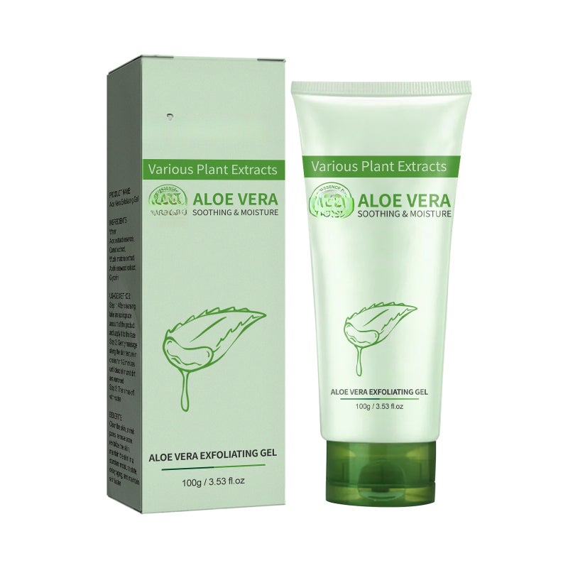 EELHOE 100g Aloe Vera Exfoliating Gel Soothing Moisturizing Skin Cleaning Pores Face Body Scrub Gel - Image 1