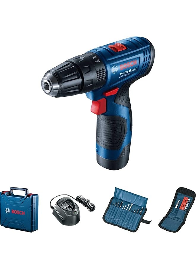 BOSCH Gsb 120 Li 2Ah Professional Cordless Impact Drill With Battery And Charger 23 Piece Set  - Image 1