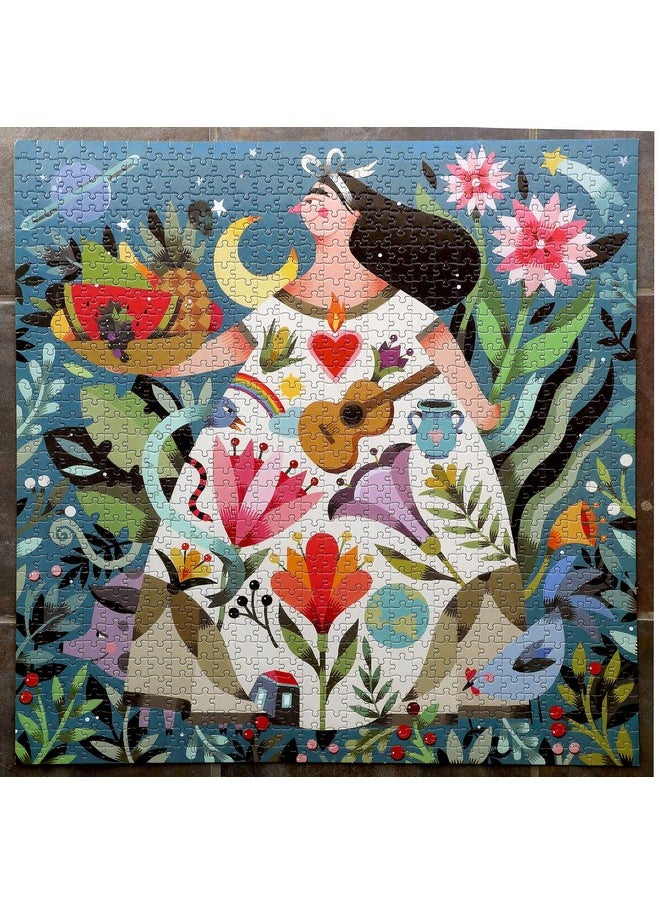 eeboo : Piece And Love Mother Earth 1000 Piece Square Adult Jigsaw Puzzle Puzzle For Adults And Families Glossy Sturdy Pieces And Minimal Puzzle Dust  - Image 2