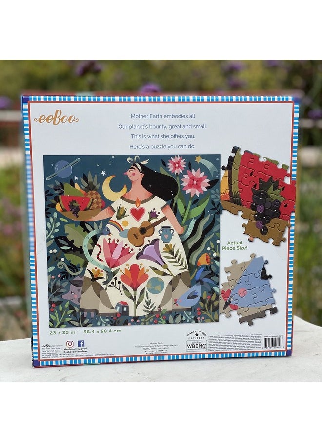 eeboo : Piece And Love Mother Earth 1000 Piece Square Adult Jigsaw Puzzle Puzzle For Adults And Families Glossy Sturdy Pieces And Minimal Puzzle Dust  - Image 5