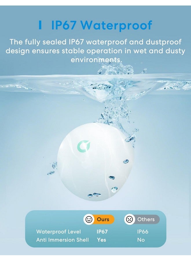 ميروس مجموعة من 3 أجهزة إنذار ذكية للمياه من meross، كاشف تسرب المياه عبر WiFi، يدعم Apple HomeKit، SmartThings، مقاوم للماء IP67 مع تنبيهات التطبيق، إنذار، نطاق 100 متر للمطبخ في الطابق السفلي من المنزل (يتضمن محور Meross) - Image 3