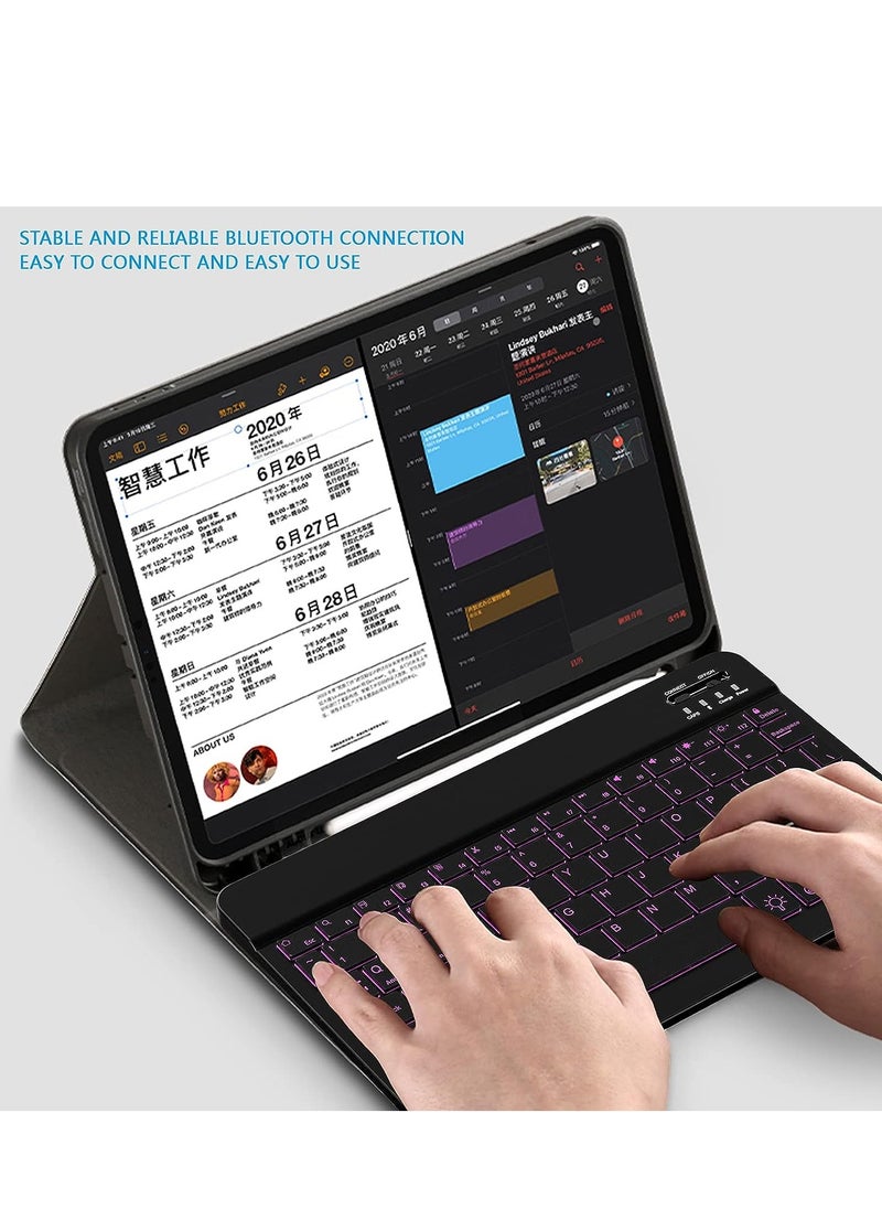 SYOSI - Wireless Keyboard Backlit Bluetooth Keyboard Small Portable External Cordless Rechargeable Illuminated for Android Tablet Cell Phone Smartphone iPad Pro Air Mini iPhone Windows Surface - Image 1