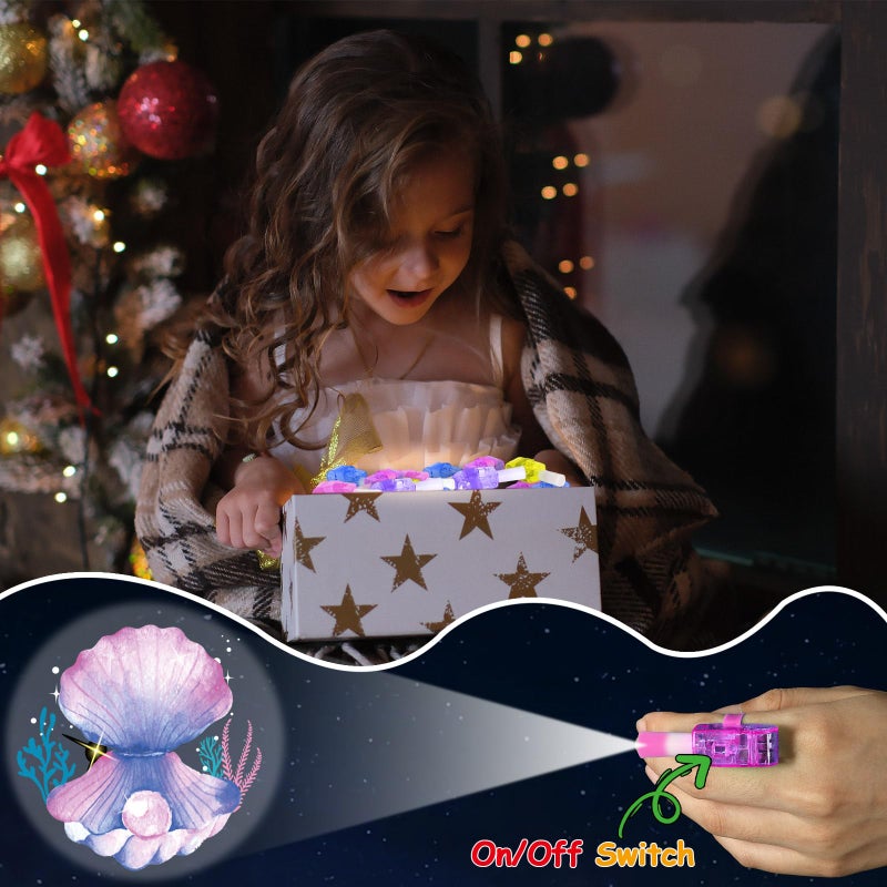 Oitnlaughter 36Pcs Mermaid LED Finger Lights Mermaid Party Favors Glow in the Dark Light Up Finger Lights Ocean Themed Toys Bulk for Under The Sea Birthday Party Goodie Bag Stuffer Birthday Gifts Classroom Prize - Image 4