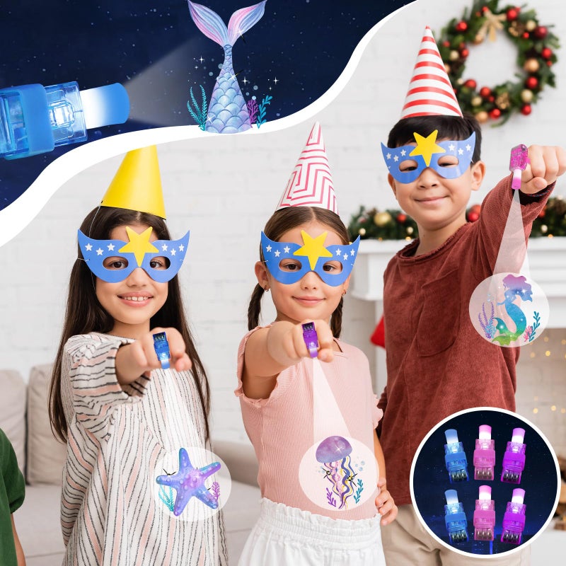 Oitnlaughter 36Pcs Mermaid LED Finger Lights Mermaid Party Favors Glow in the Dark Light Up Finger Lights Ocean Themed Toys Bulk for Under The Sea Birthday Party Goodie Bag Stuffer Birthday Gifts Classroom Prize - Image 5