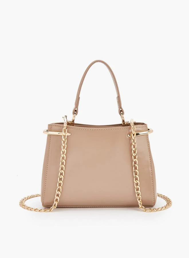 Flora Bella By Shoexpress NUDE Solid Crossbody Bag With Chain Strap for Women | Best Price UAE