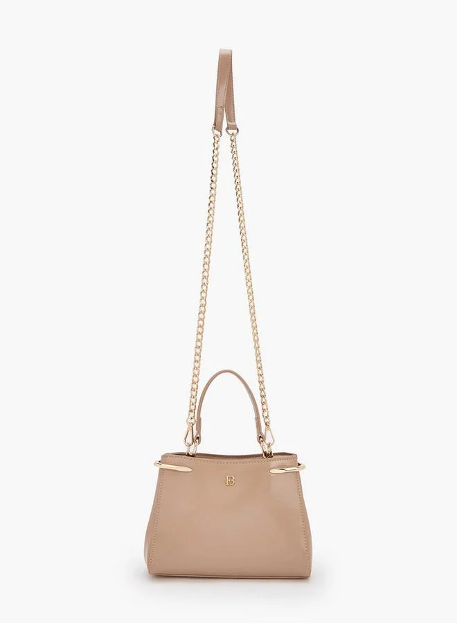 Flora Bella By Shoexpress NUDE Solid Crossbody Bag With Chain Strap for Women | Best Price UAE
