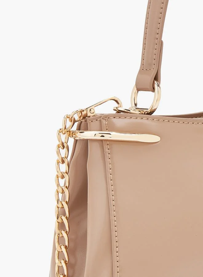 Flora Bella By Shoexpress NUDE Solid Crossbody Bag With Chain Strap for Women | Best Price UAE