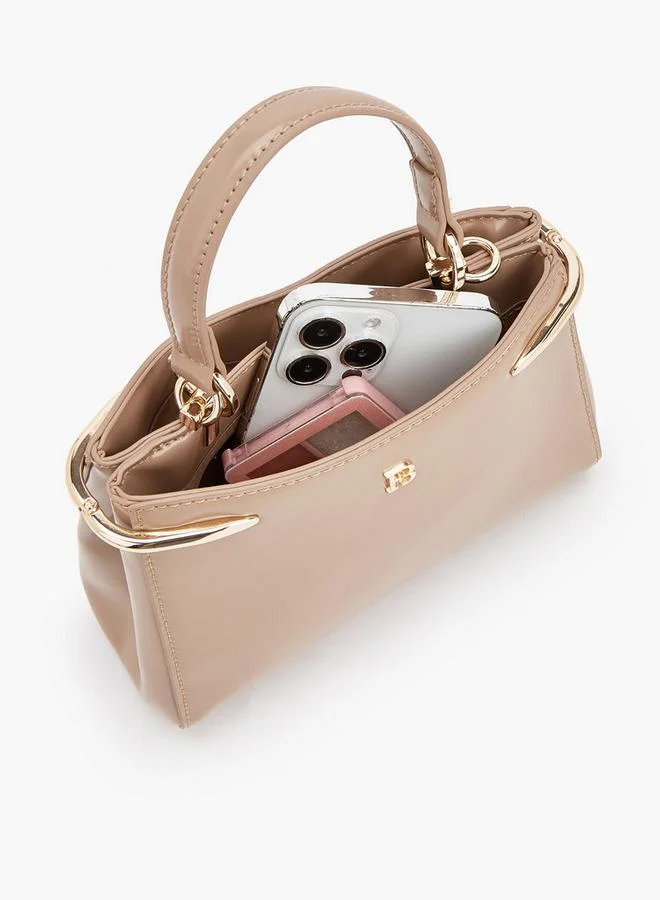 Flora Bella By Shoexpress NUDE Solid Crossbody Bag With Chain Strap for Women | Best Price UAE