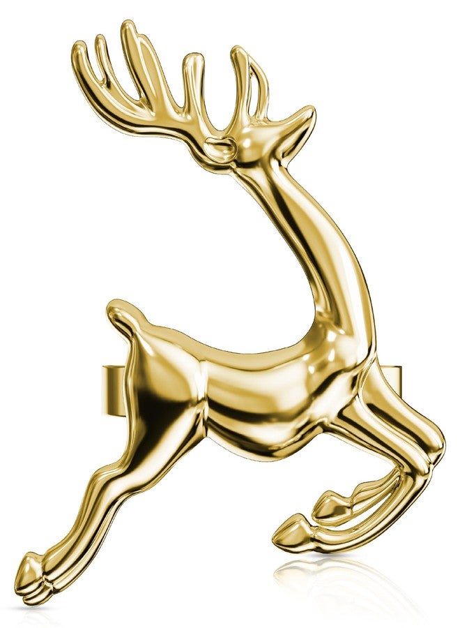 ZeeDix Gold Reindeer Christmas Napkin Rings Set of 6, Napkin Holder Ring for Christmas Dinner Table Decor Cloth Napkins, Wedding Receptions, Holiday Party, Banquet and Home Kitchen - Image 1