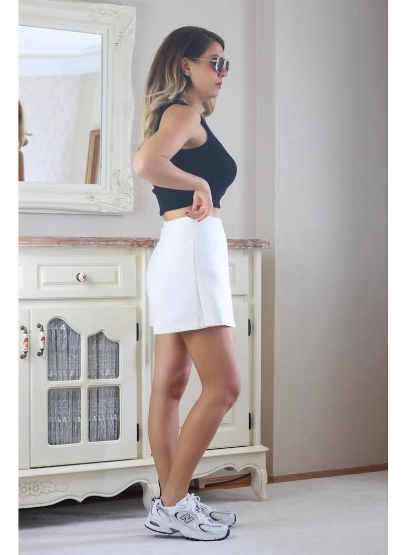 Ritnice Women's Ecru Shorts Skirt - Image 4