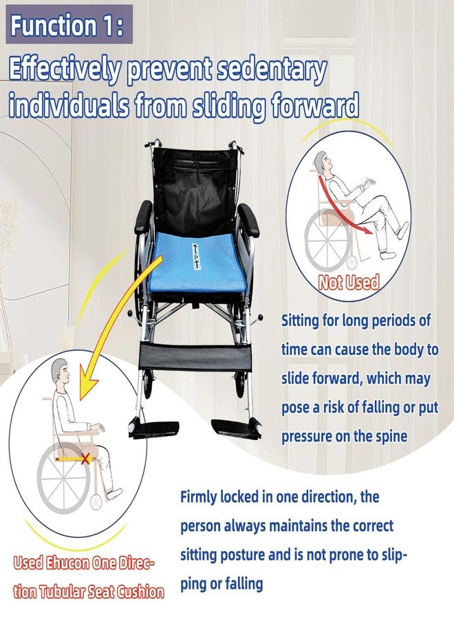 EHUCONELDEX One Way Transfer Support Cushion, Non Slip Tubular Pad for Fall Prevention in Chair & Wheelchair, Elderly/Disabled Assistance, 17"x17" (Black-Without Handles) - Image 4
