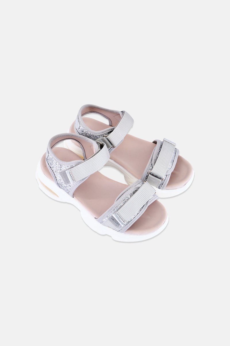 Xti Kids Girl Gilletteg Velcro Closure Sandals, Grey - Image 2