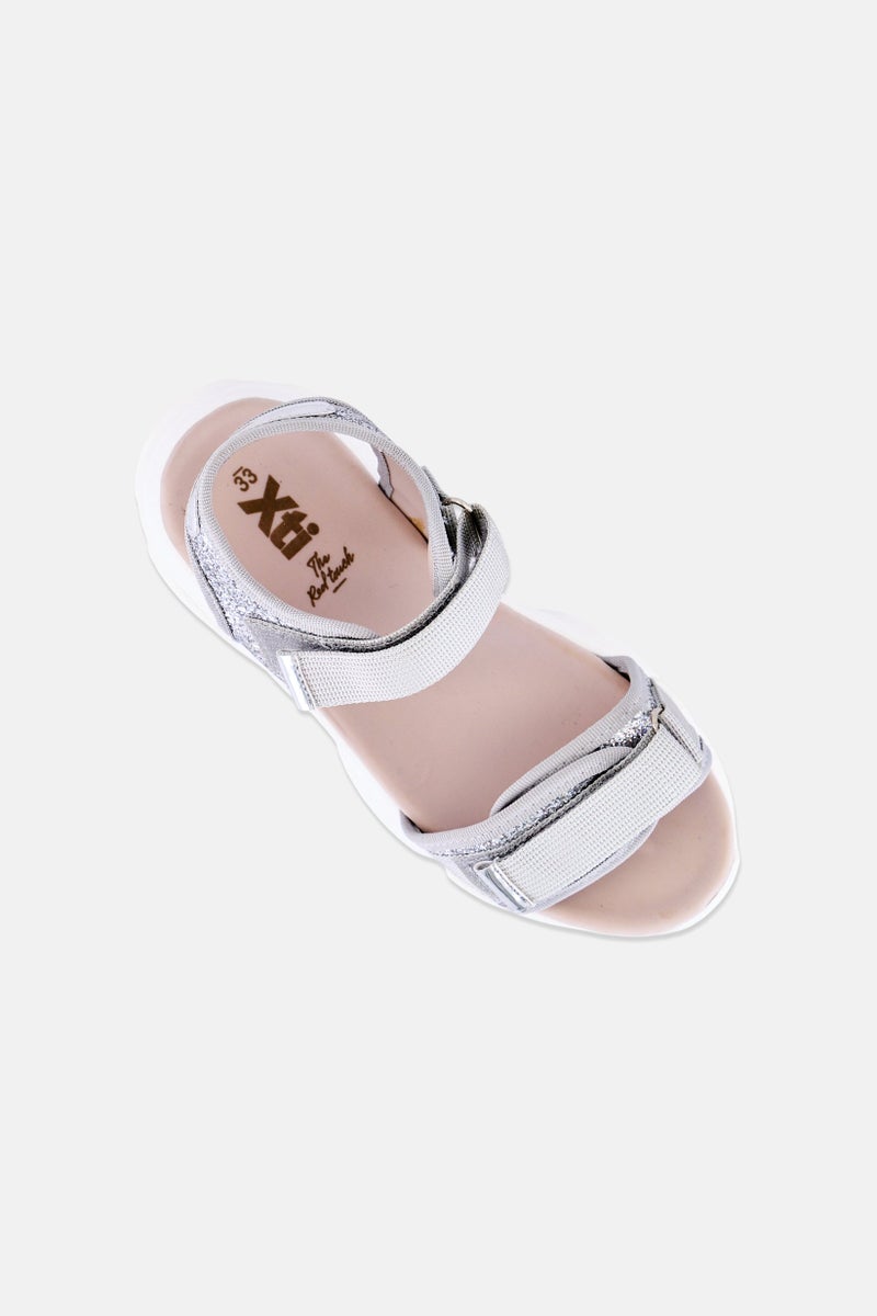 Xti Kids Girl Gilletteg Velcro Closure Sandals, Grey - Image 4