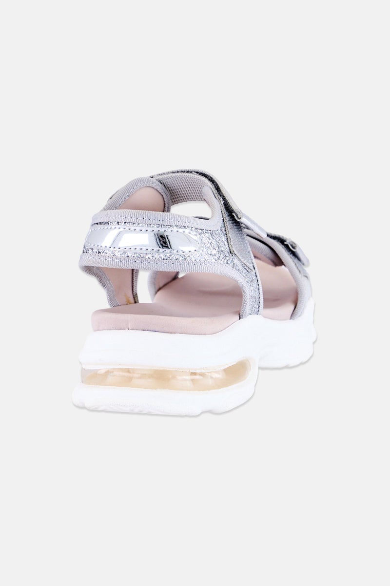 Xti Kids Girl Gilletteg Velcro Closure Sandals, Grey - Image 3