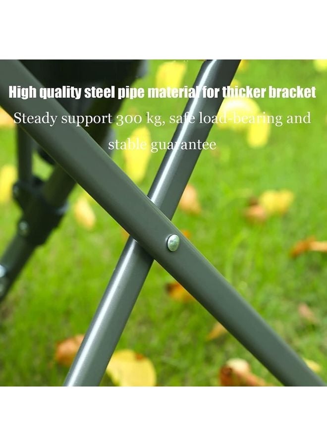 SMARTX Outdoor Portable Camping Chair Lightweight Folding Camping Chair Heavy Duty Support 145KG High Back Padded Lawn Chair with Arm Rest Cup Holder and Portable Carrying Bag Oxford Fabric Iron Frame Fishing Chair - Image 2