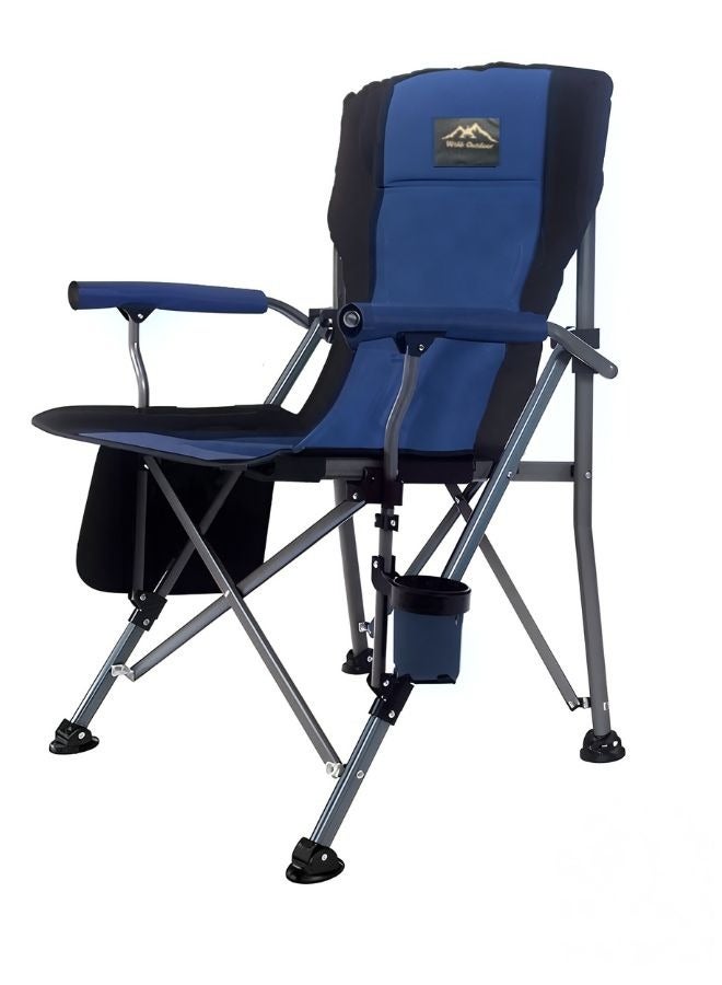 SMARTX Outdoor Portable Camping Chair Lightweight Folding Camping Chair Heavy Duty Support 145KG High Back Padded Lawn Chair with Arm Rest Cup Holder and Portable Carrying Bag Oxford Fabric Iron Frame Fishing Chair - Image 1