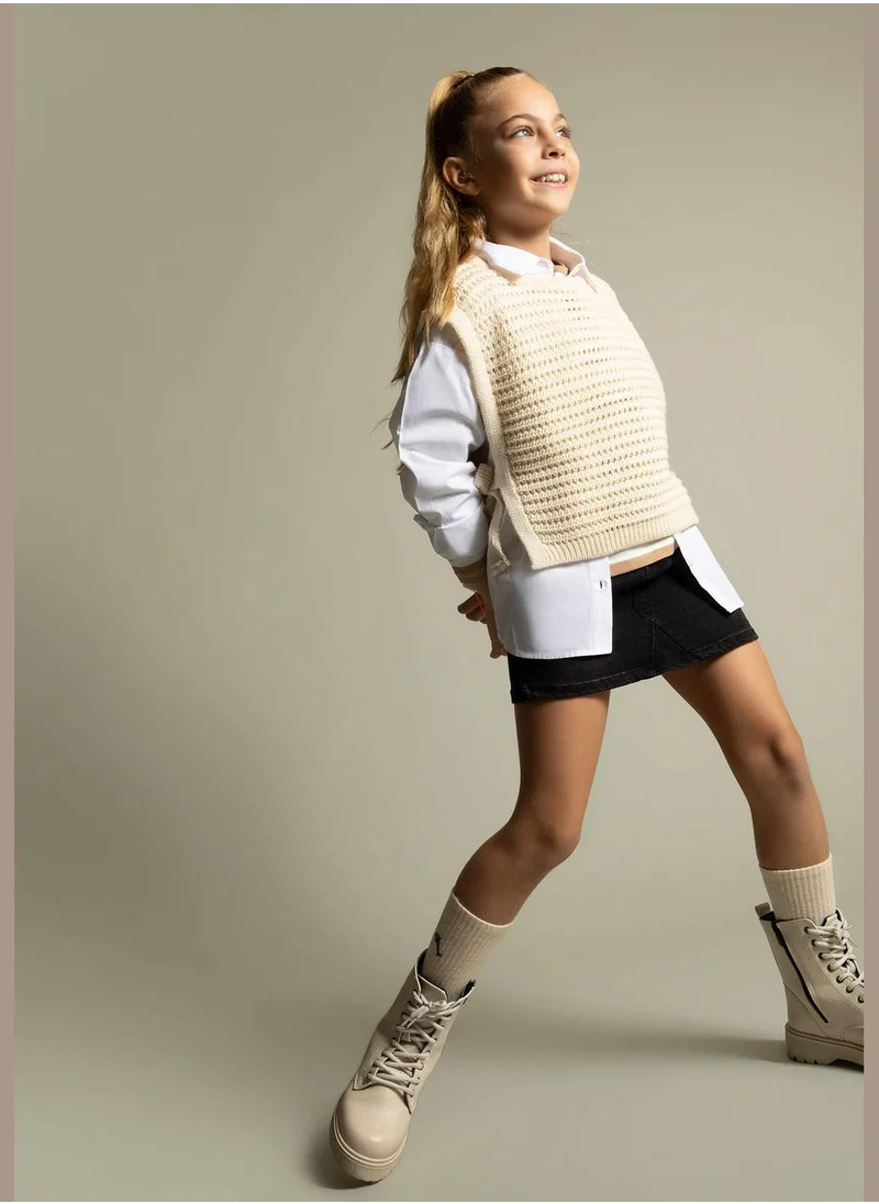 DeFacto Girl Crew Neck Tricot Sweater