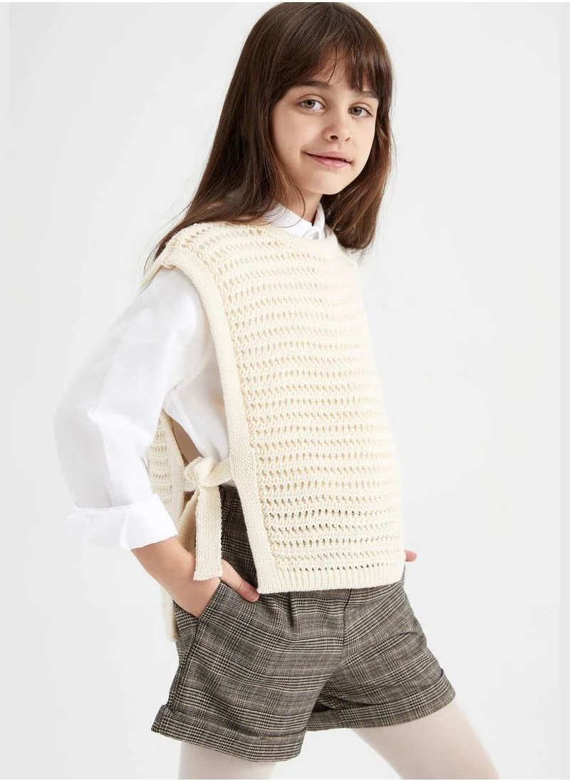 DeFacto Girl Crew Neck Tricot Sweater
