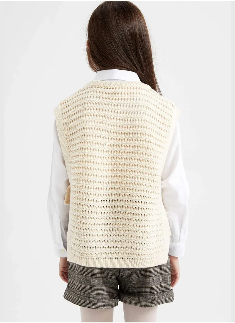 DeFacto Girl Crew Neck Tricot Sweater