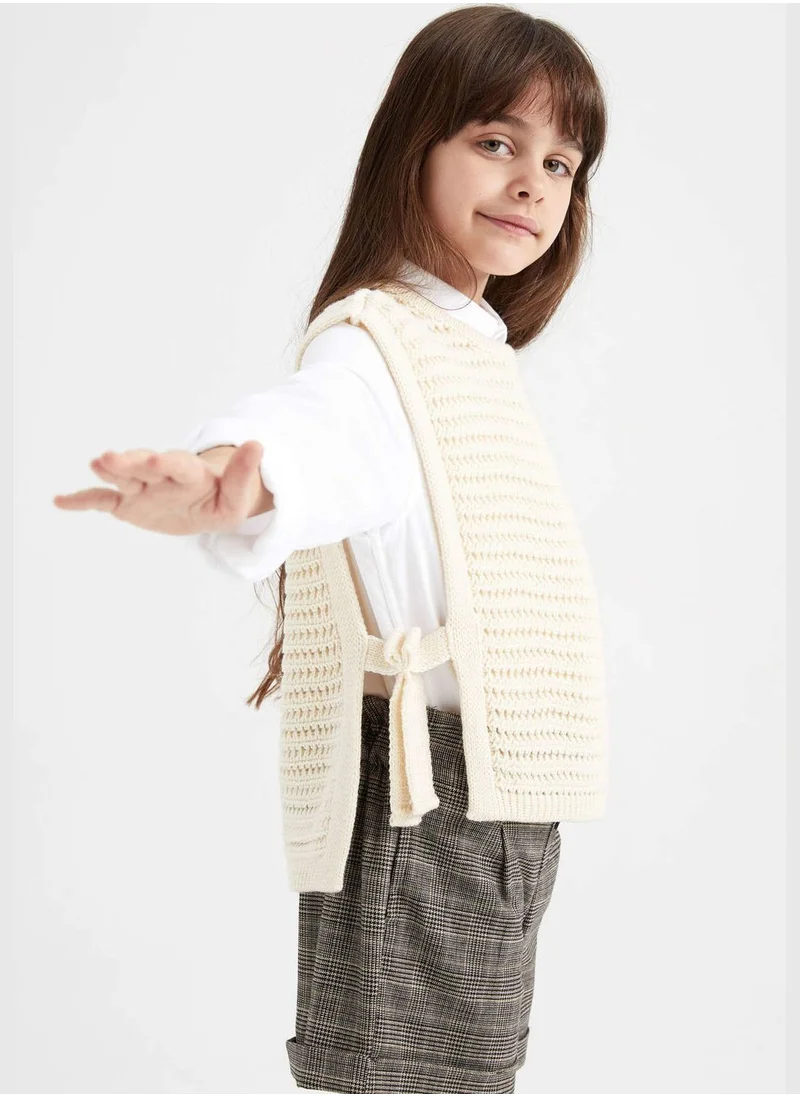 DeFacto Girl Crew Neck Tricot Sweater