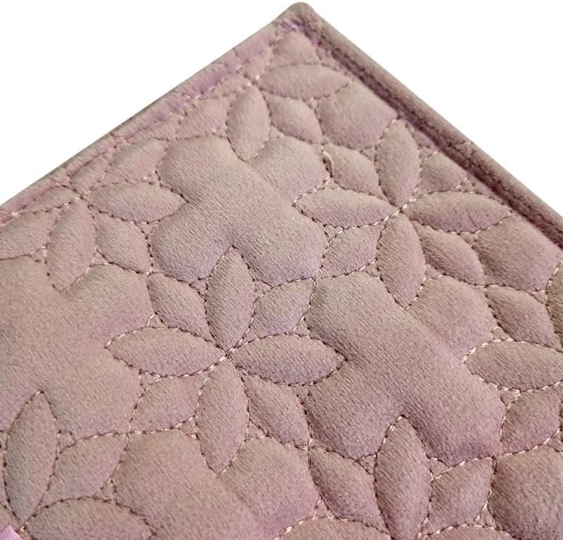 SCIKHEFT Portable Jewelry Roll Untangled Secure Necklace Travel Storage Bag Displays Holder 16 Chain (Embroidery Pink Velvet) - Image 5